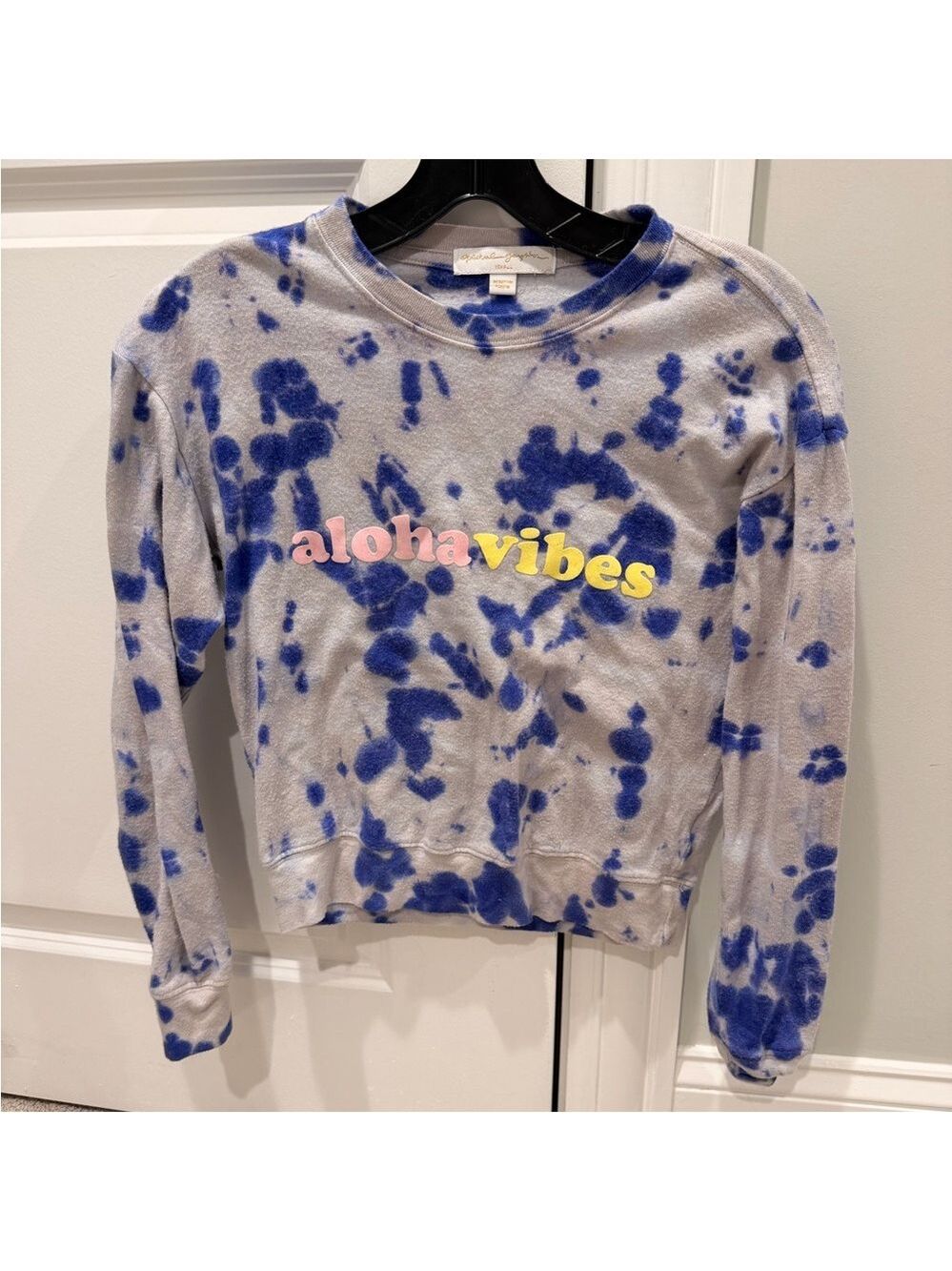 Spiritual Gangster Blue and Gray Tie-Dye Sweater